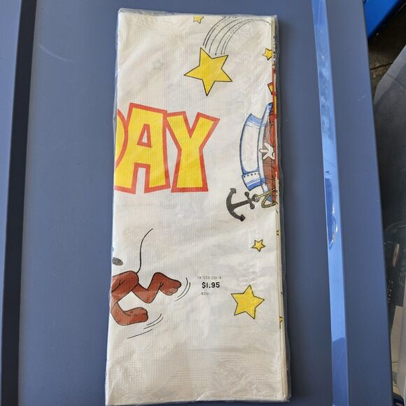 Vtg Mickey Mouse Birthday Paper Tablecloth & Napkins Astronaut Outer space Star - Picture 4 of 5